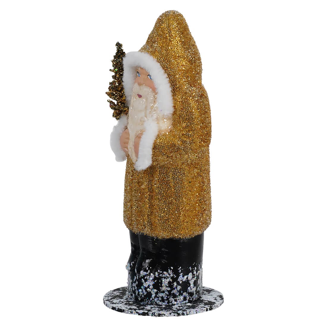 Ino Schaller Gold Beaded Santa Holding Tree - Image 2