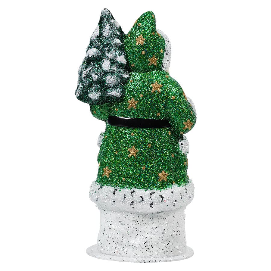 Ino Schaller Green Beaded & Glittered Gold Stars Santa - Image 3