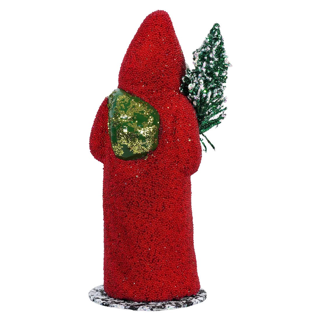 Ino Schaller Red Coat Beaded Santa Holding Tree - Image 3
