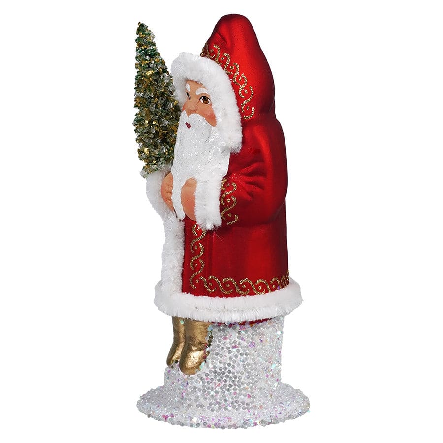 Ino Schaller Red Coat Santa With Swirling Gold Accents - Image 2