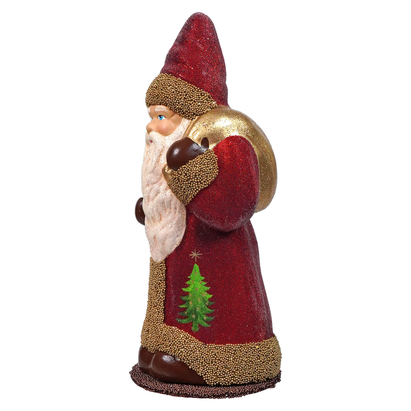 Ino Schaller Red & Gold Beaded Coat Santa With Christmas Tree Detail - Image 2