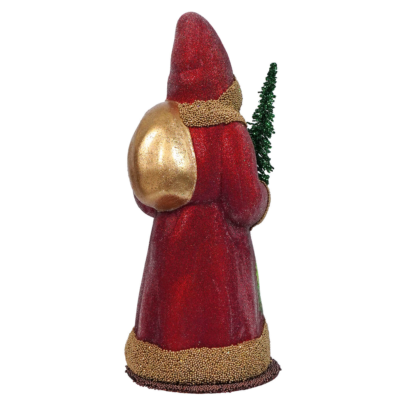 Ino Schaller Red & Gold Beaded Coat Santa With Christmas Tree Detail - Image 3