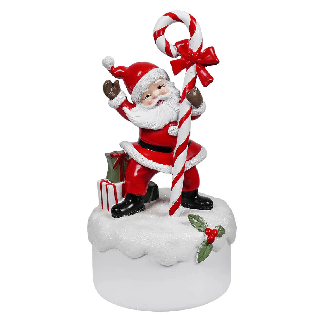 Joyful Santa "We Wish You A Merry Christmas" Windup Music Box