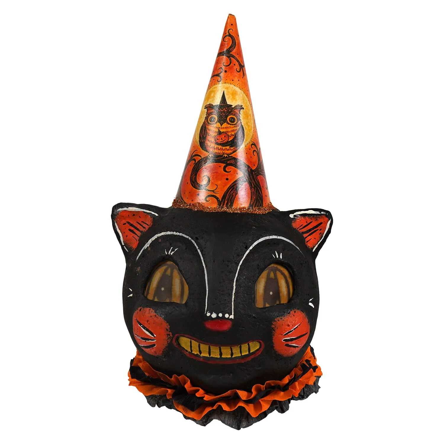 JPD Partners In Craft Cheeky Black Cat Lantern Wearing Party Hat