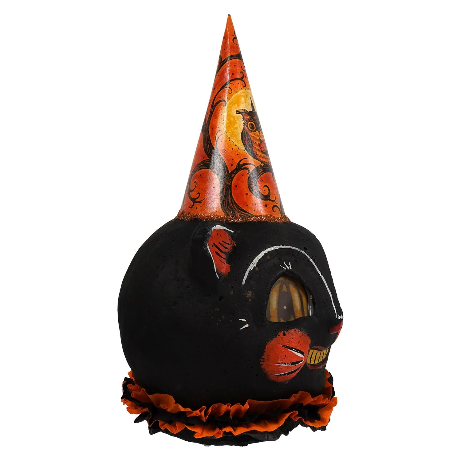 JPD Partners In Craft Cheeky Black Cat Lantern Wearing Party Hat - Image 2