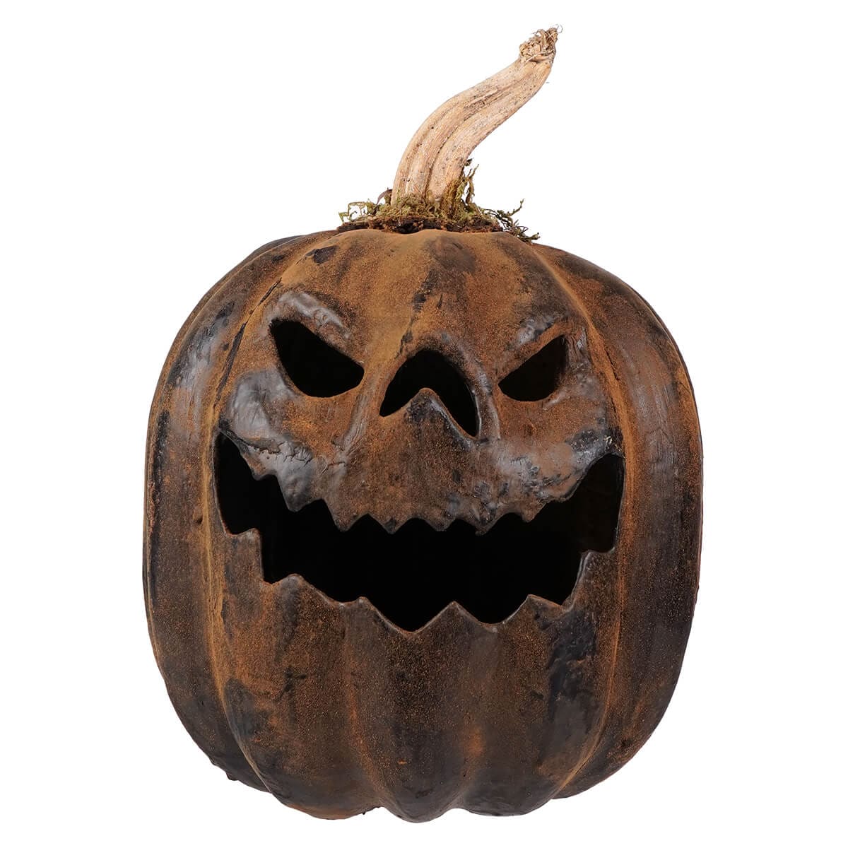 Large Black Frightening Face Pumpkin Jack-O'-Lantern