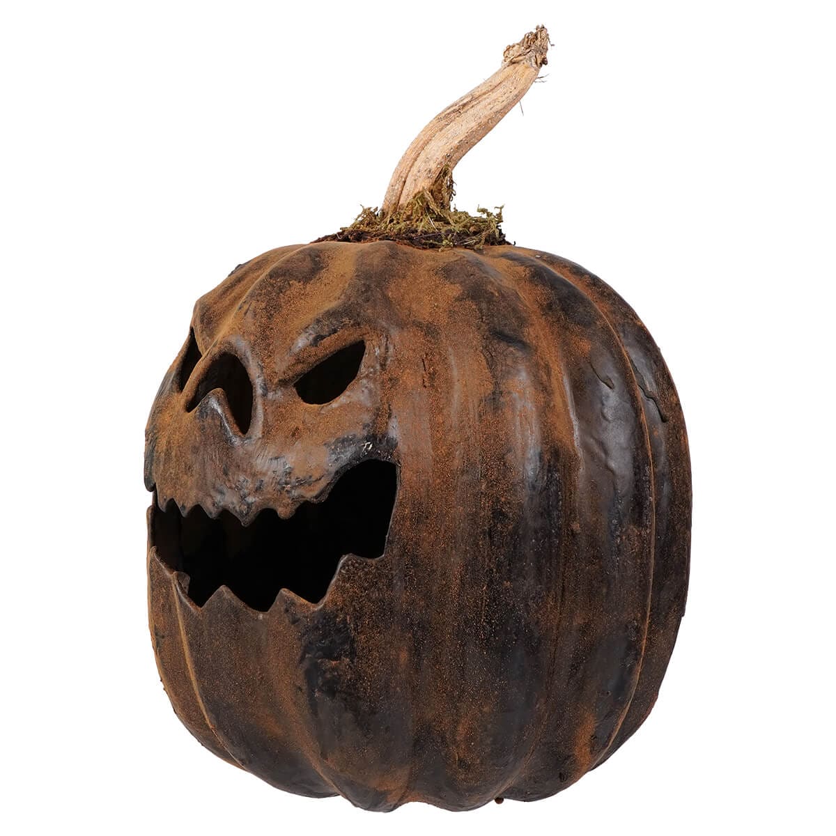 Large Black Frightening Face Pumpkin Jack-O'-Lantern - Image 2