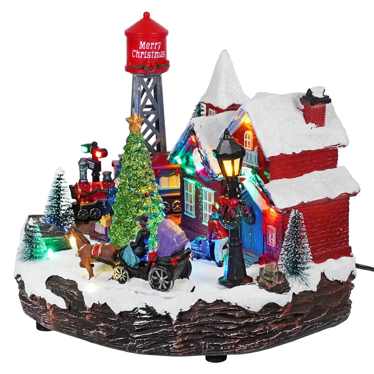 Light-Up Animated Musical Christmas Village Scene - Image 2
