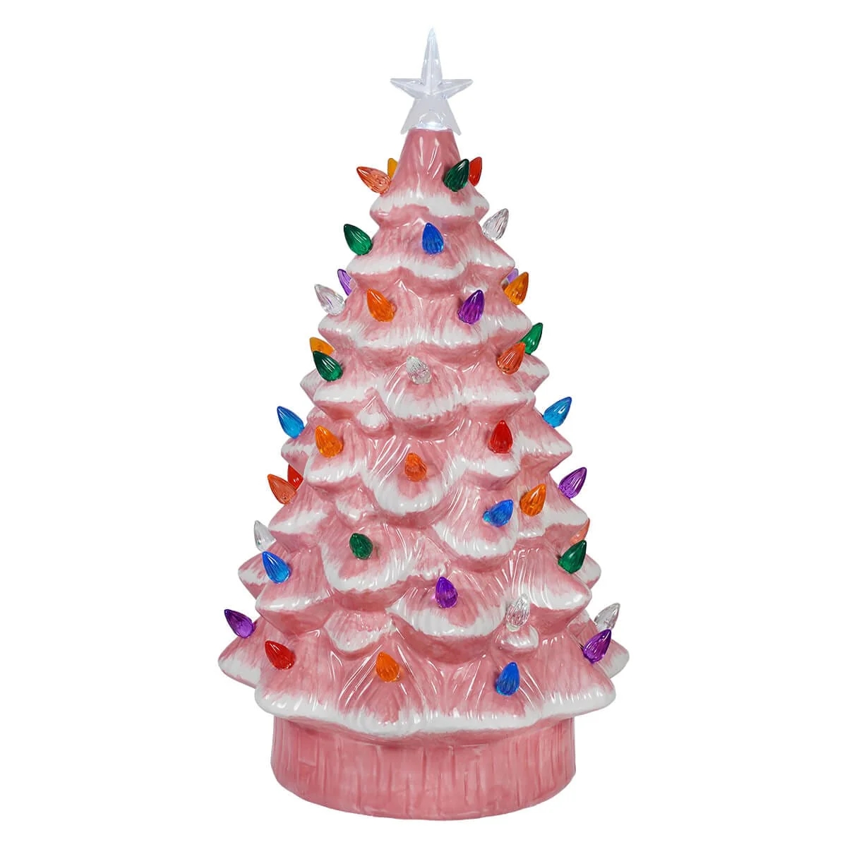 Light Up Pink Retro Christmas Tree