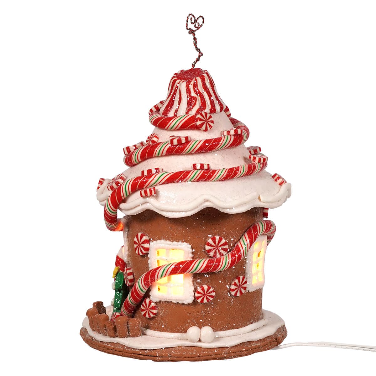Light Up Round Candy Gingerbread House - Image 2