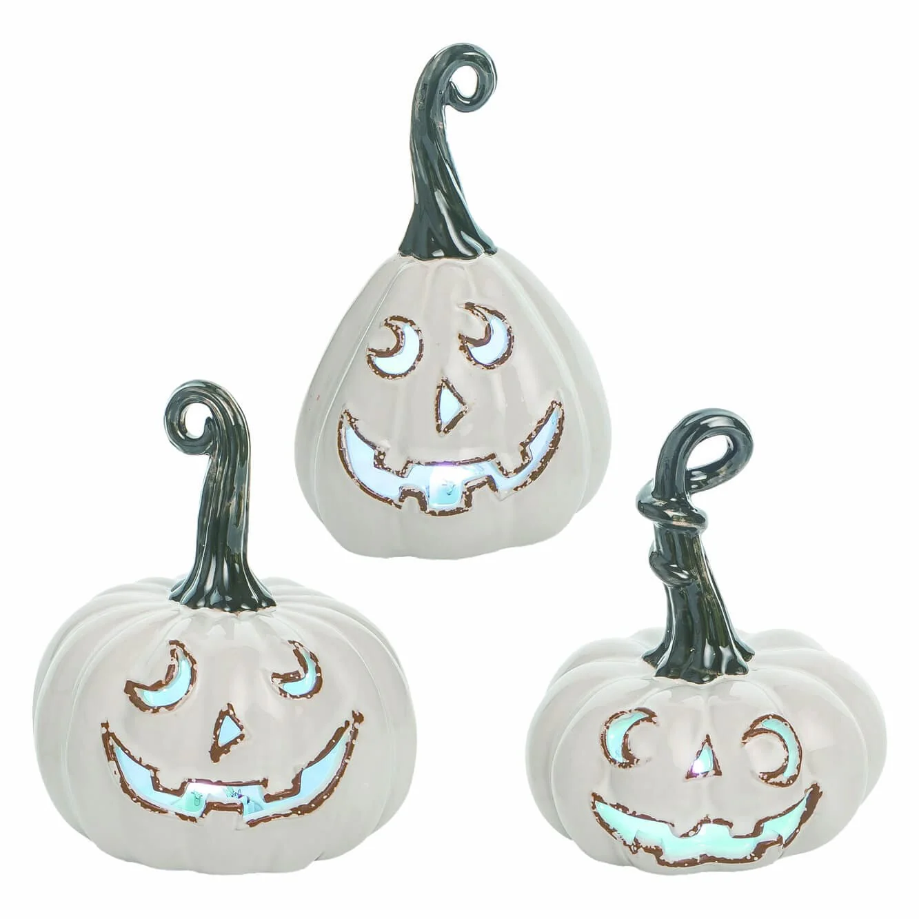 Light Up Vintage Jack-O-Lanterns Set/3