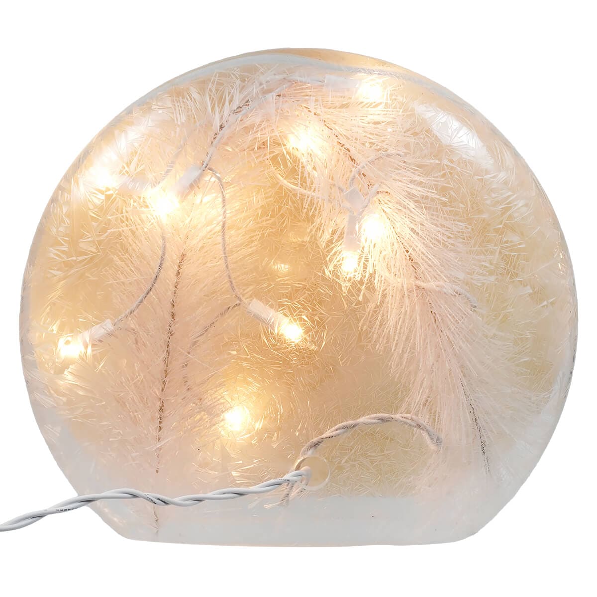Lighted Frosted Glass Cardinals & Sleigh Winter Scene Luminary - Image 2