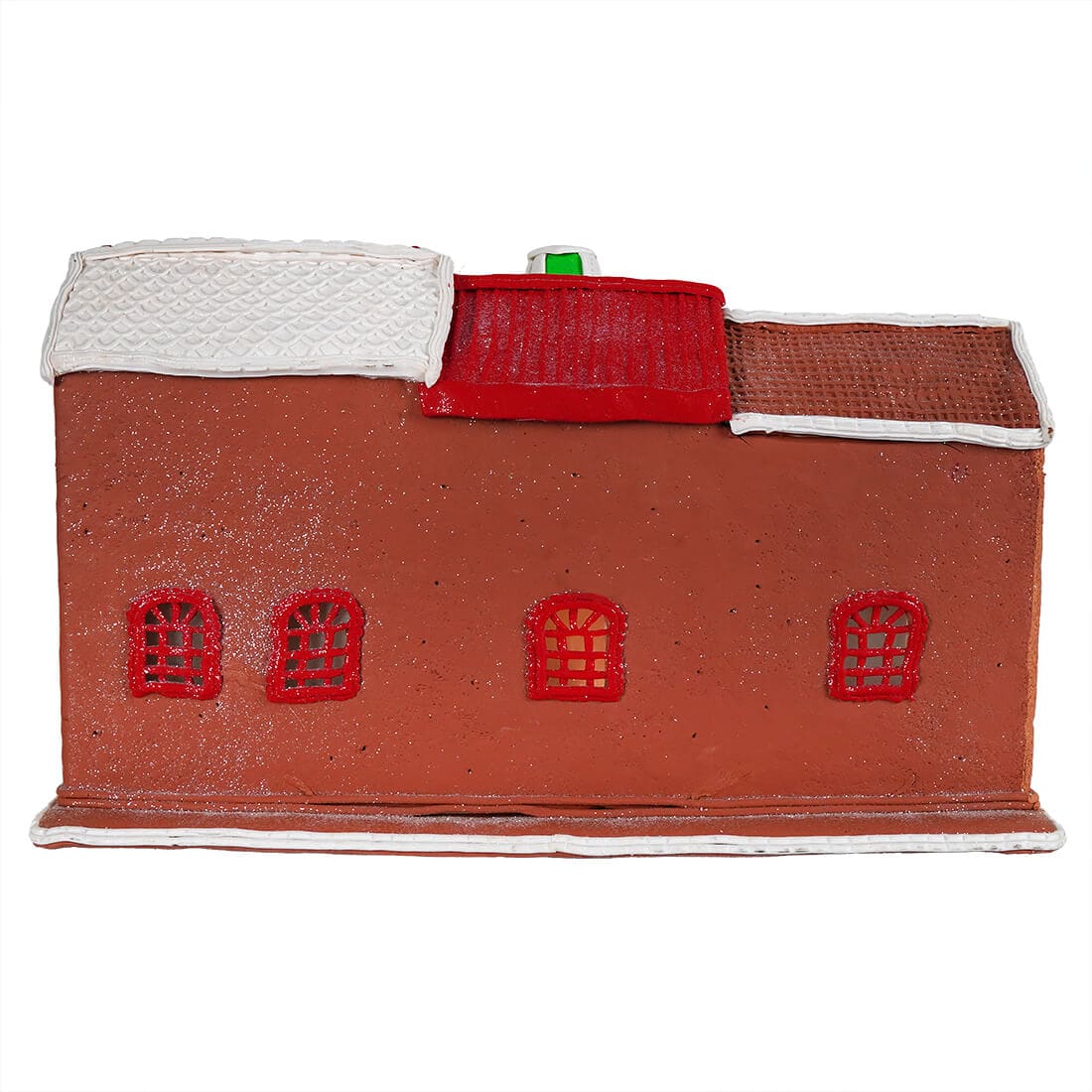 Lighted Gingerbread Santa's Village Storefront - Image 3