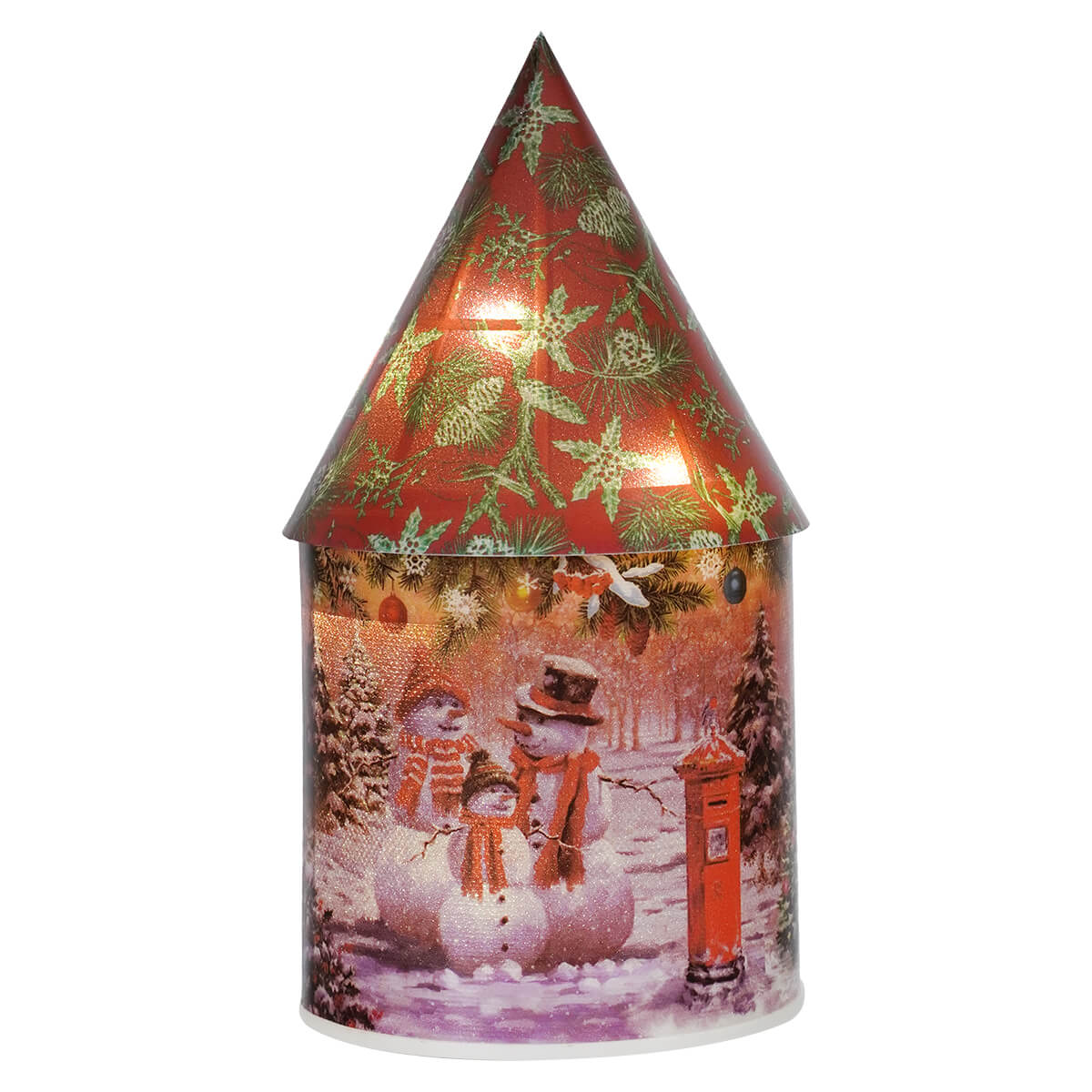Lighted Holiday Design Red House Luminary With Timer - Image 2
