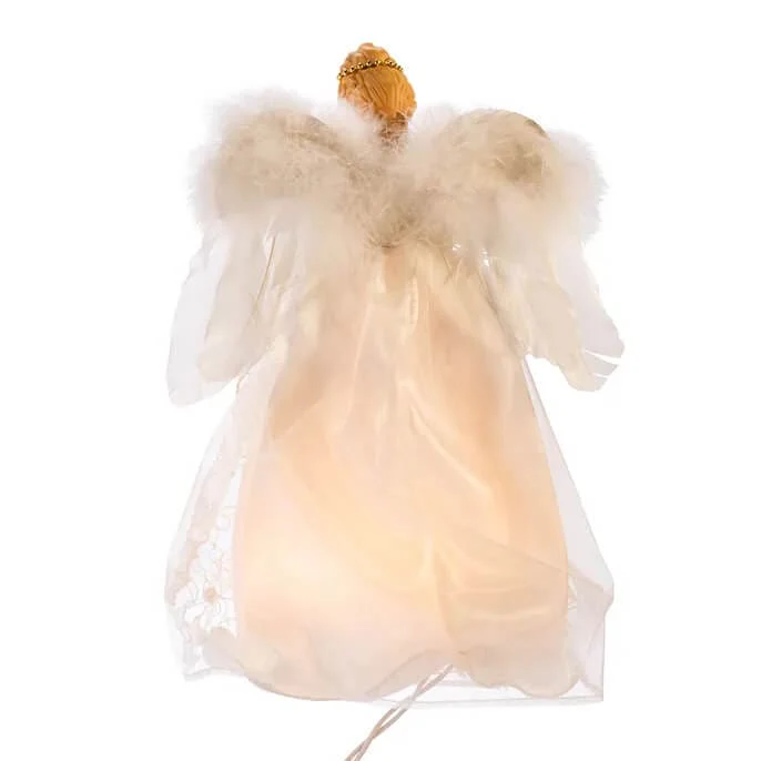 Lighted Ivory & Gold Angel Tree Topper - Image 5