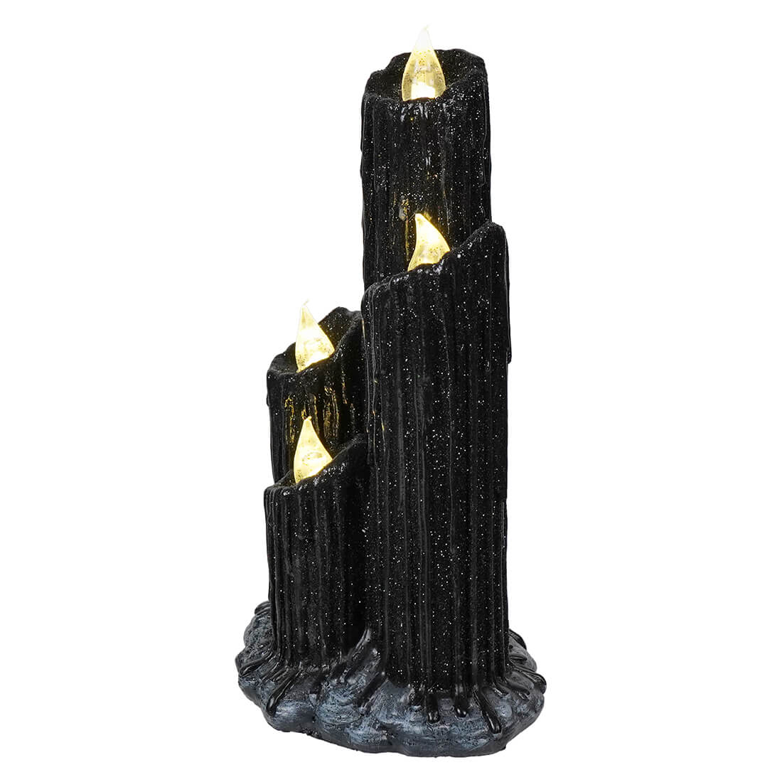 Lighted LED Black Resin Halloween Spooky Candles - Image 2