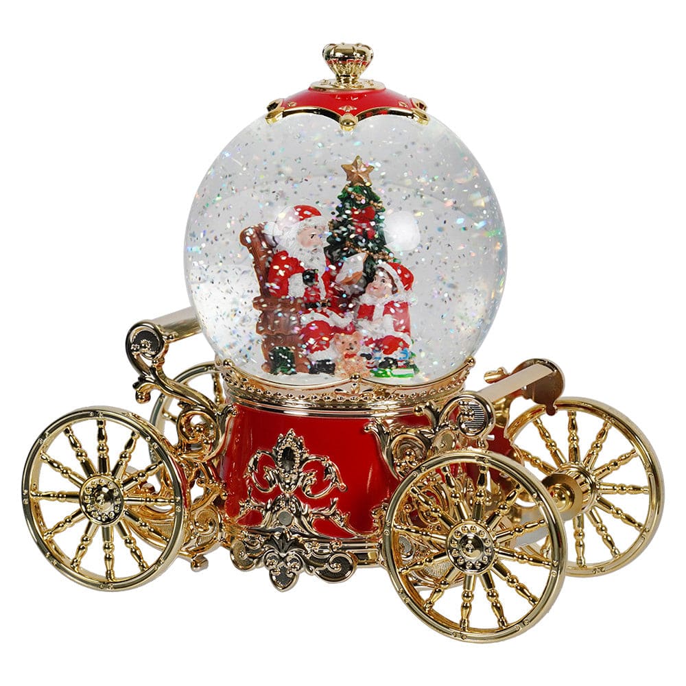 Lighted Musical Spinning Water Globe Santa Carriage