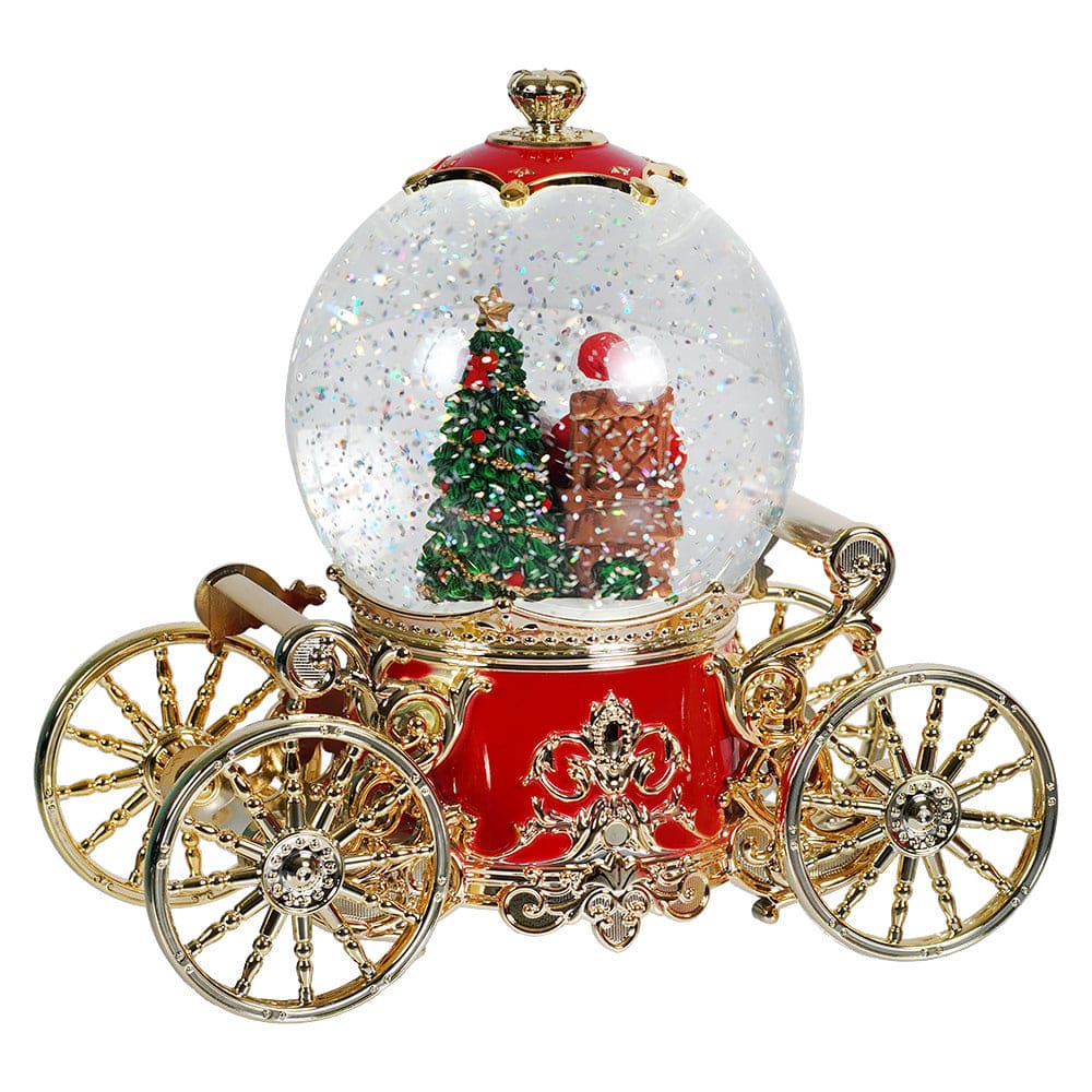 Lighted Musical Spinning Water Globe Santa Carriage - Image 3