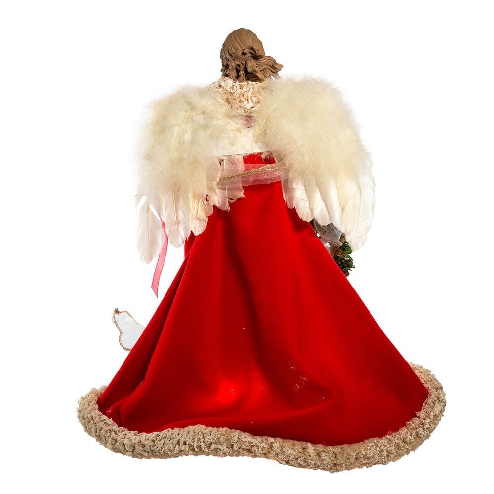 16" UL 10-Light Red & Ivory Angel Tree Topper - Image 5