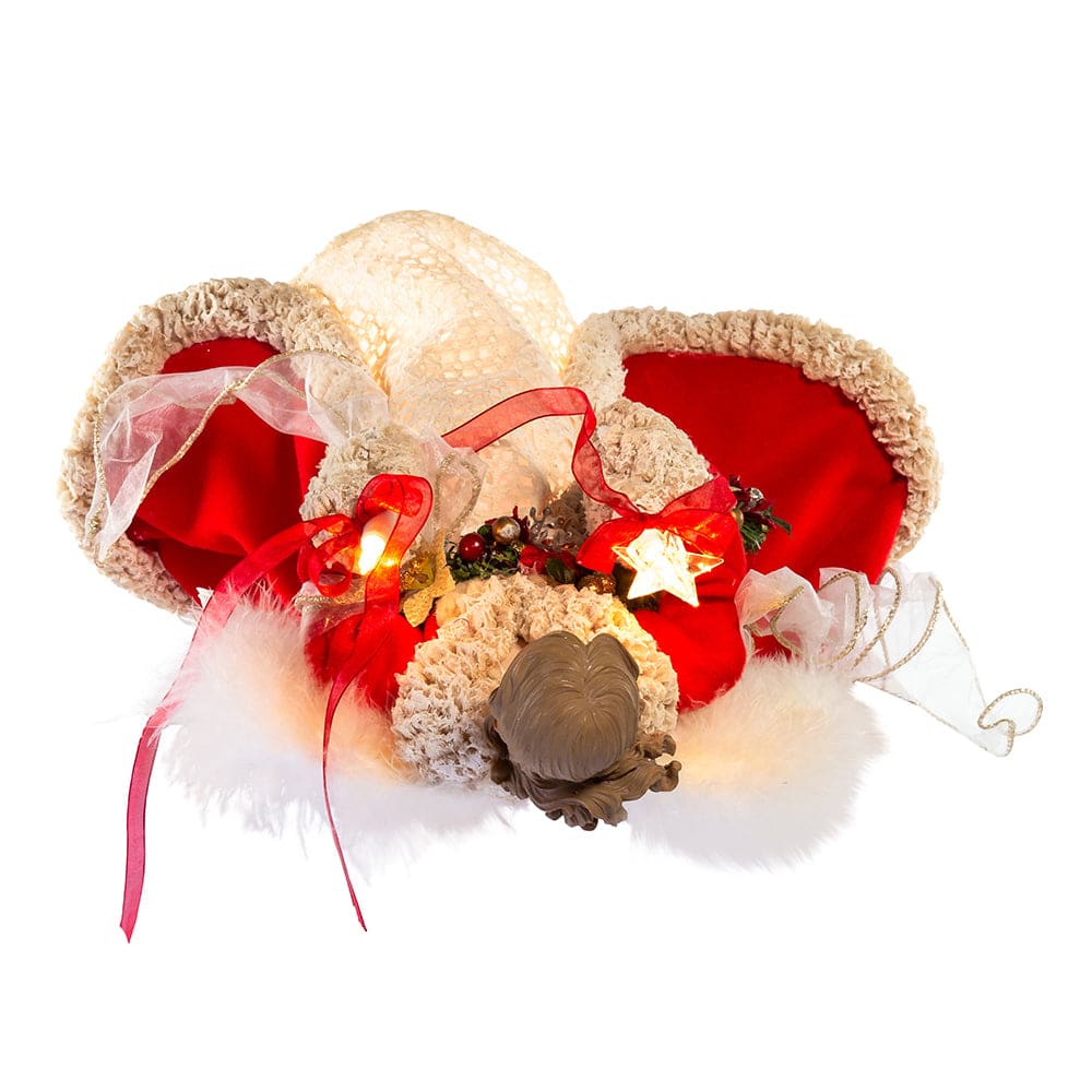 16" UL 10-Light Red & Ivory Angel Tree Topper - Image 6