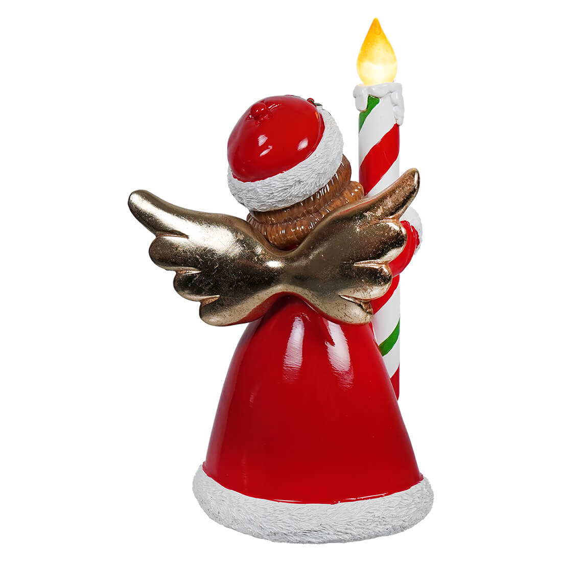 Lighted Retro Angel Holding Candle - Image 2