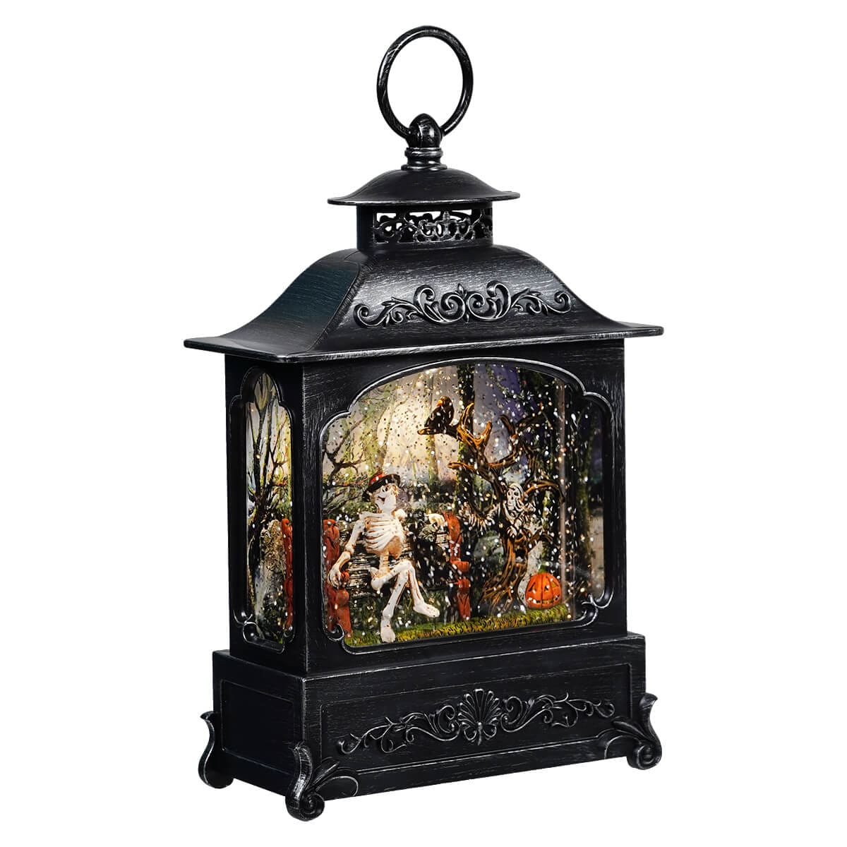 Lighted Spinning Lounging Skeleton Scene Water Lantern - Image 2