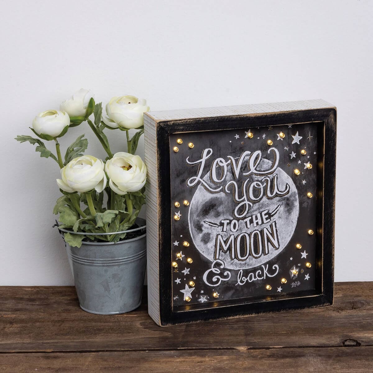 Love You To The Moon And Back Lighted Chalk Sign - Image 2