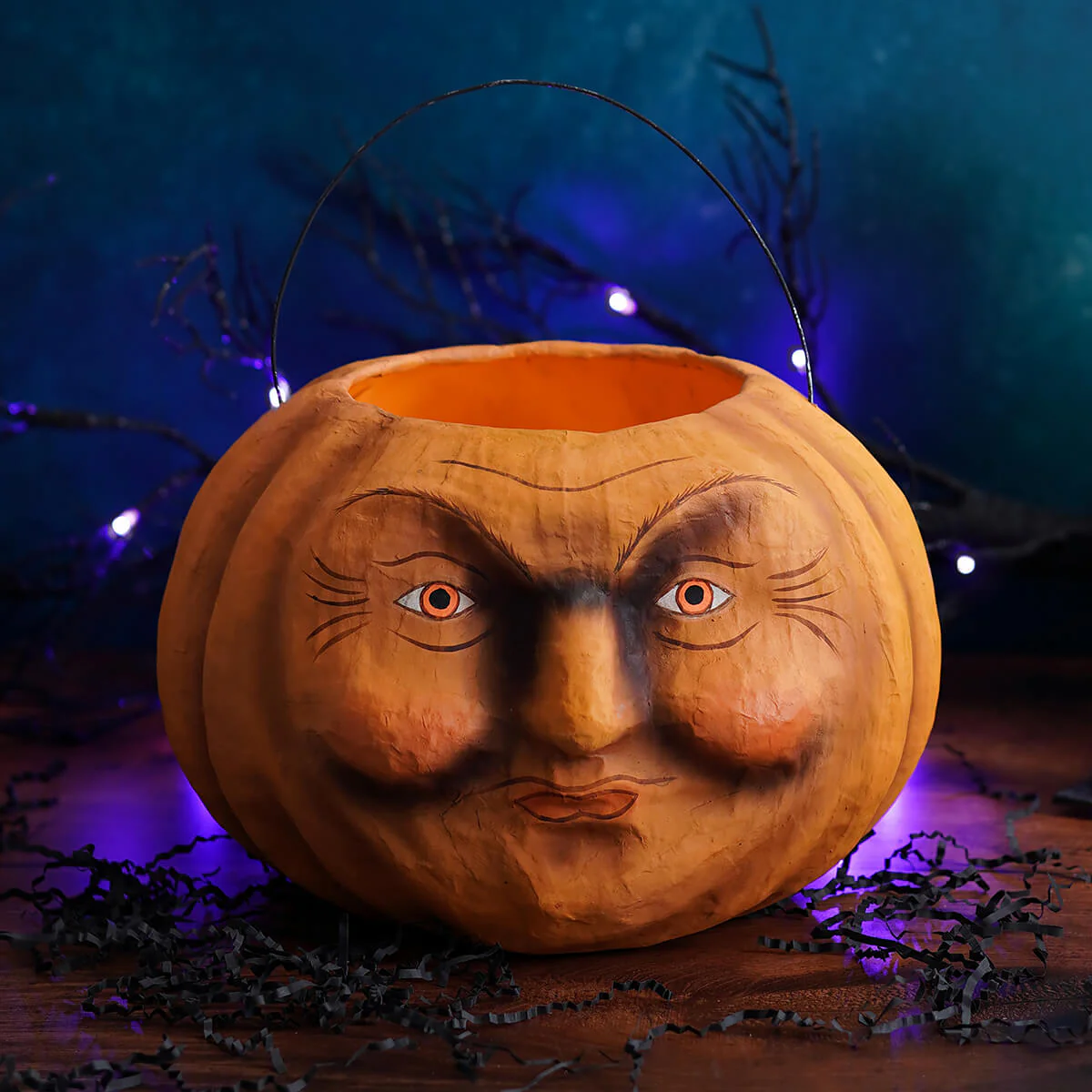 11" Orange Jack-O'-Lantern Candy Bucket - Image 2