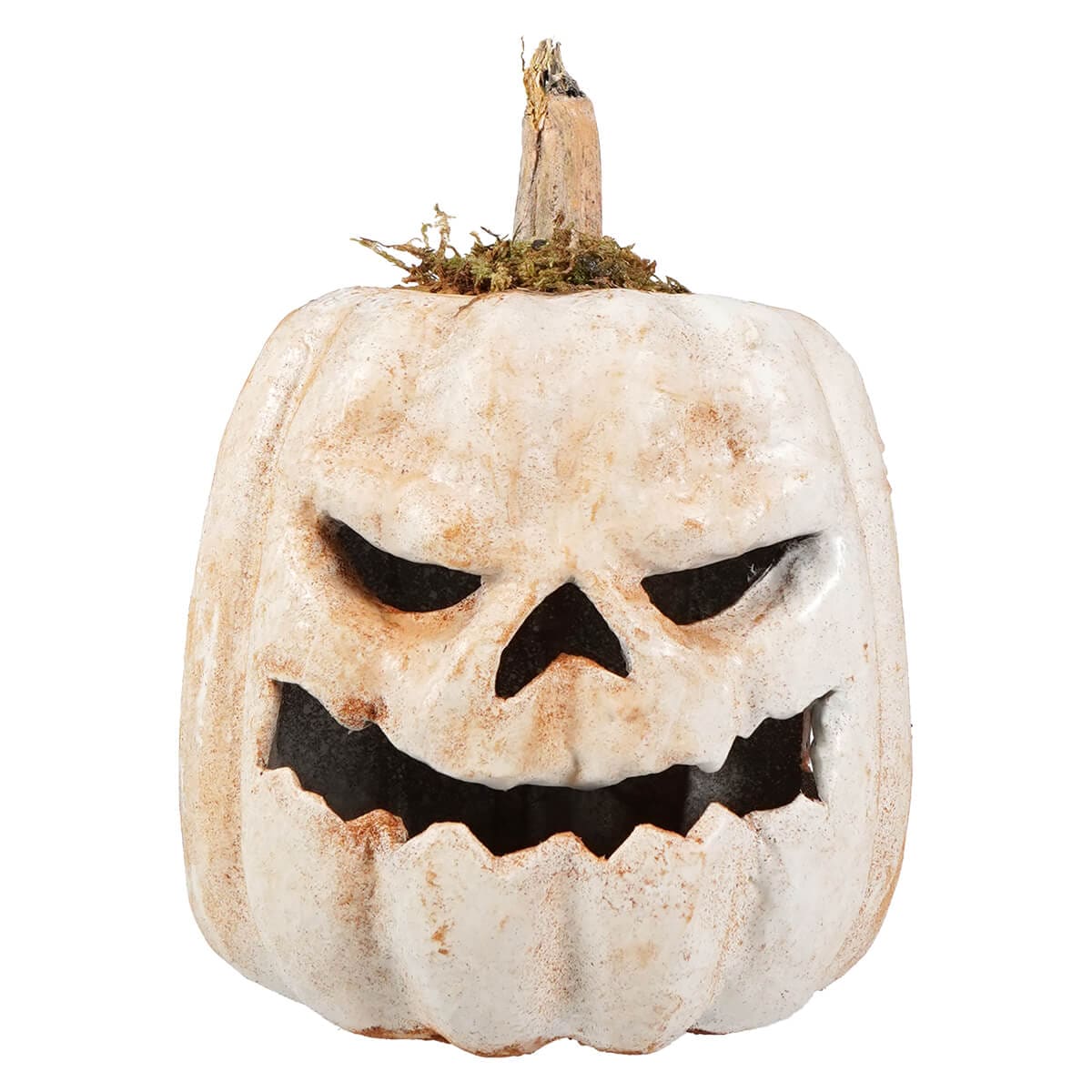 Menacing White Pumpkin Jack-O'-Lantern