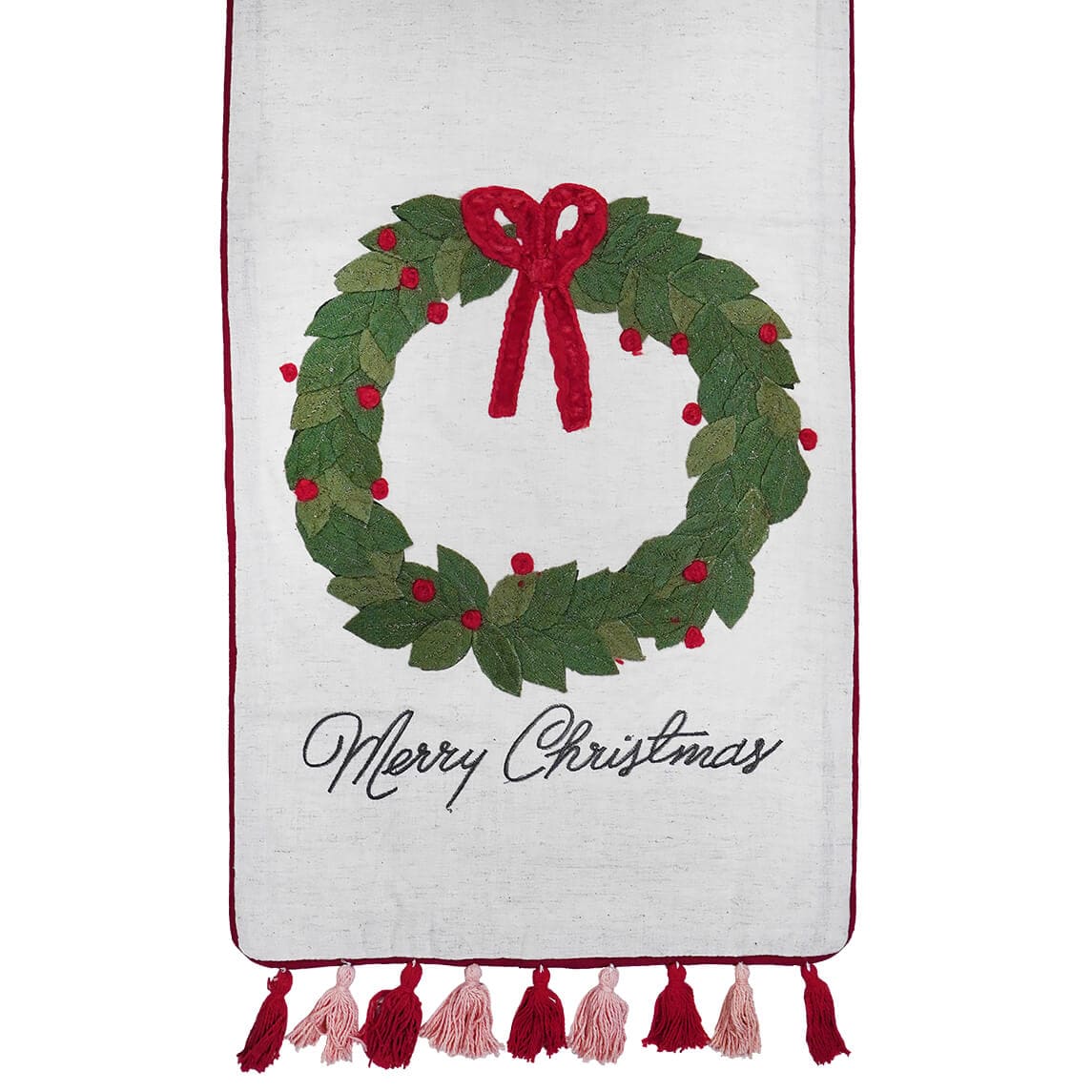Merry Christmas Wreaths Table Runner - Image 2