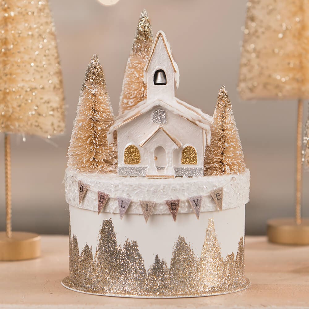 Metallic Church On Box - Image 3