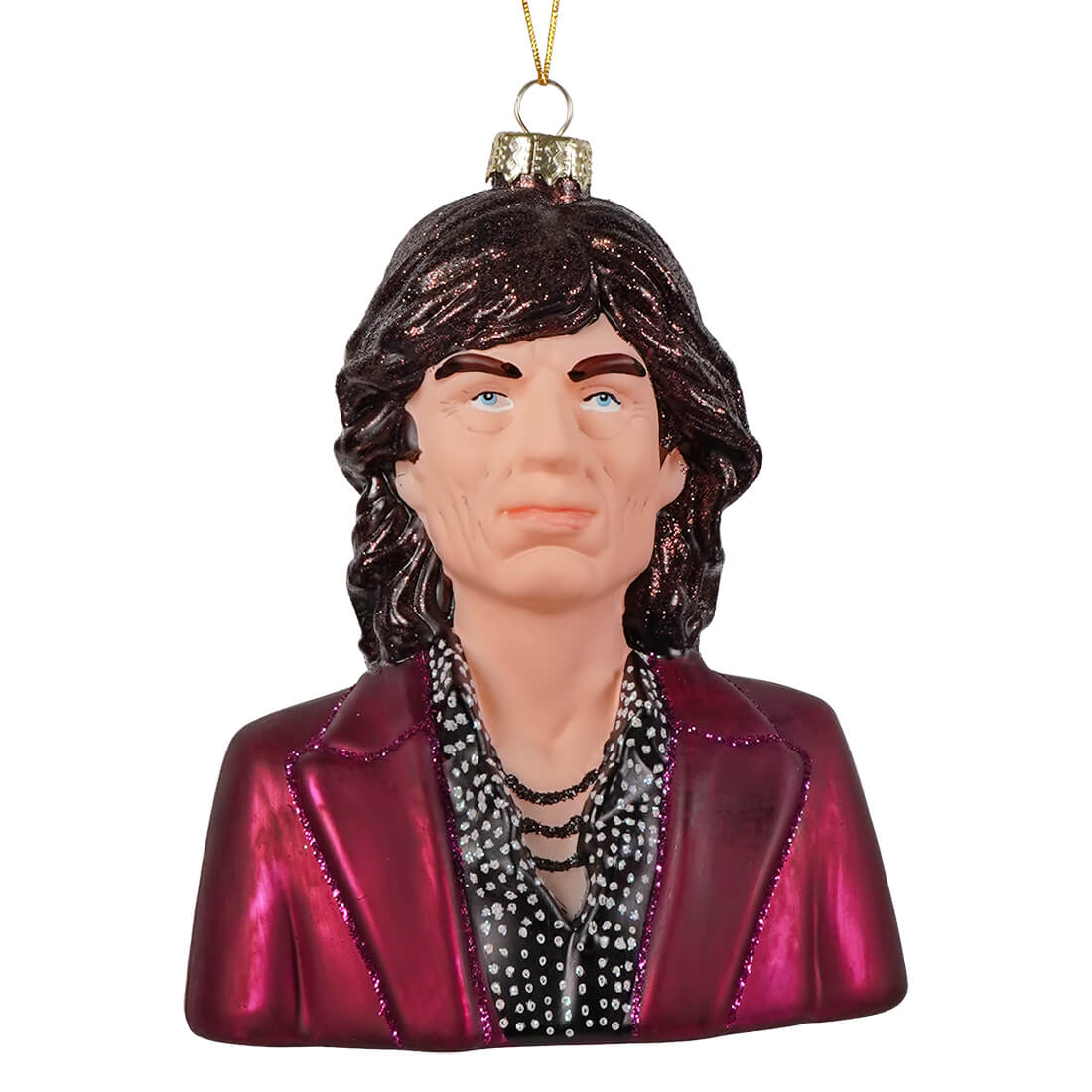 Mick Jagger Glass Ornament