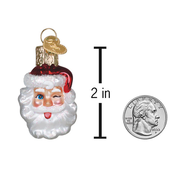 Mini Winking Santa Ornament - Image 4