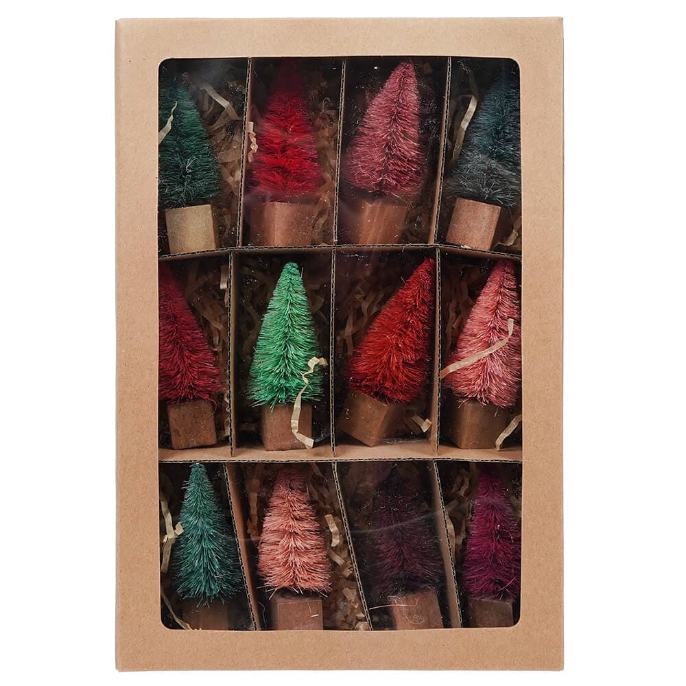 Multi Colored Bottle Brush Trees In Box Set/12 - Image 2