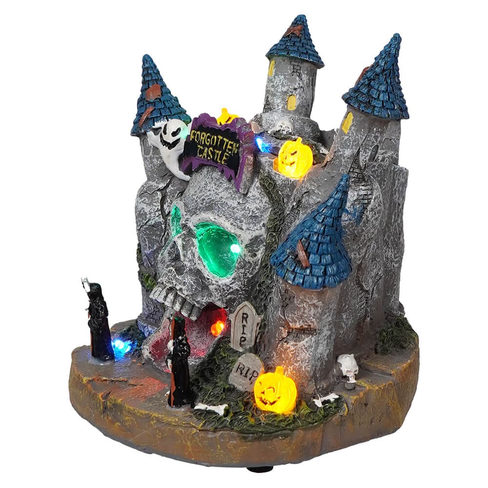 Multicolor LED Lighted Skull Castle Table Piece - Image 3