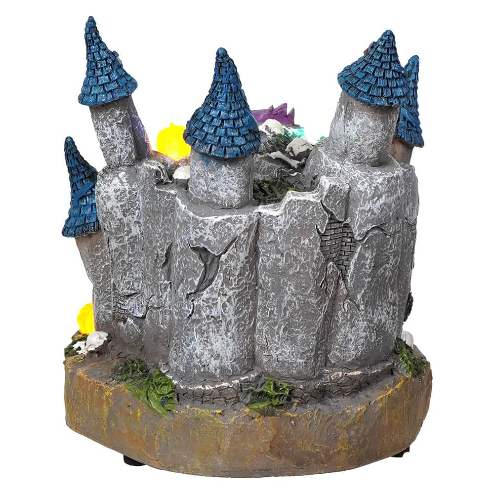 Multicolor LED Lighted Skull Castle Table Piece - Image 4