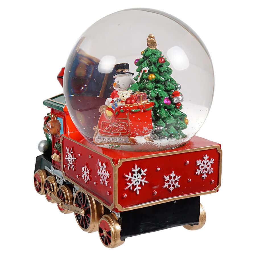 Musical Santa Driving Train Water Globe - Image 3