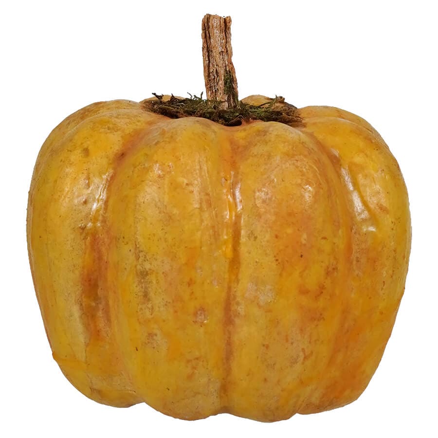 Mustard Small Carved Pumpkin - Image 2