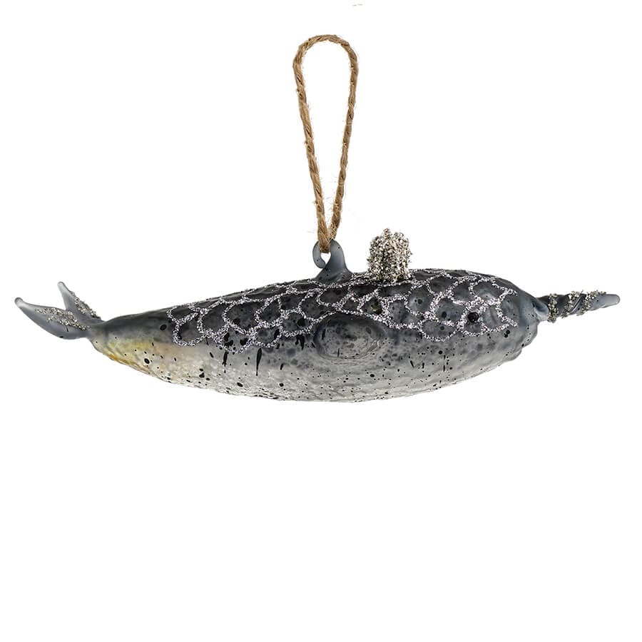 Victorian Narwhal Whale Ornament