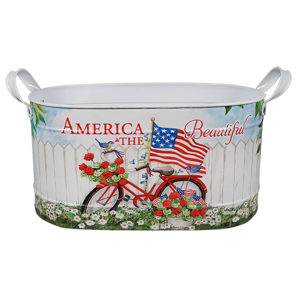 Nesting Galvanized Metal Americana Buckets Set/3 - Image 2