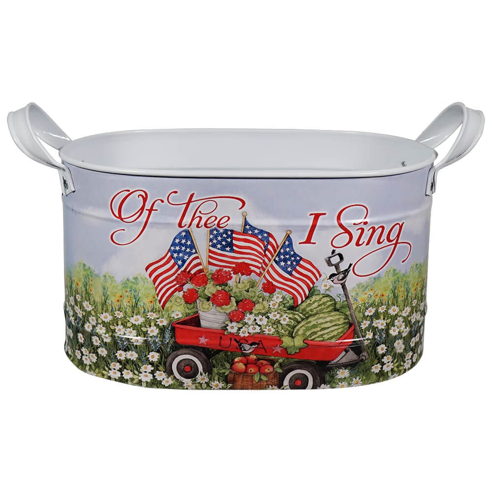 Nesting Galvanized Metal Americana Buckets Set/3 - Image 3