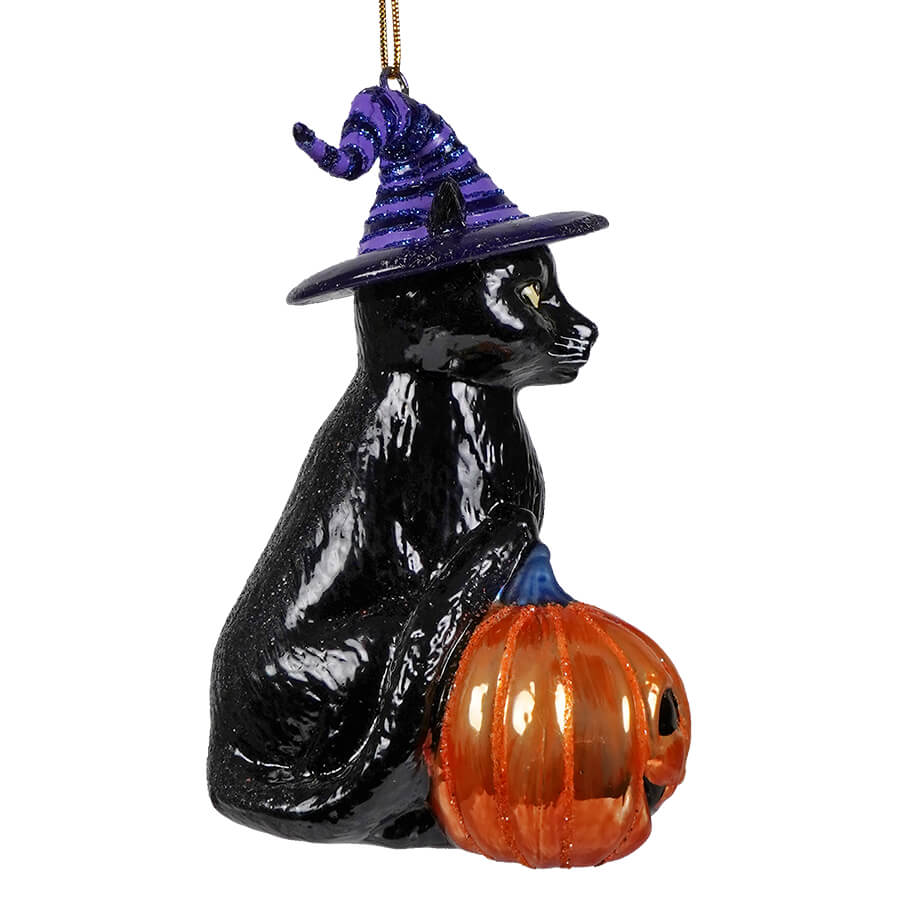 Noble Gems™ Glass Halloween Cat Ornament - Image 3