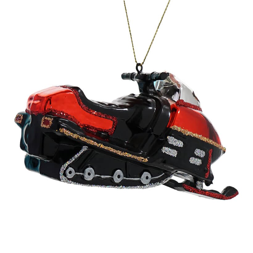 Noble Gems Glass Snowmobile Ornament - Image 2