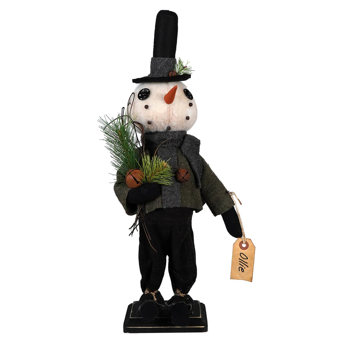 Ollie Snowman Wearing Green Coat & Top Hat