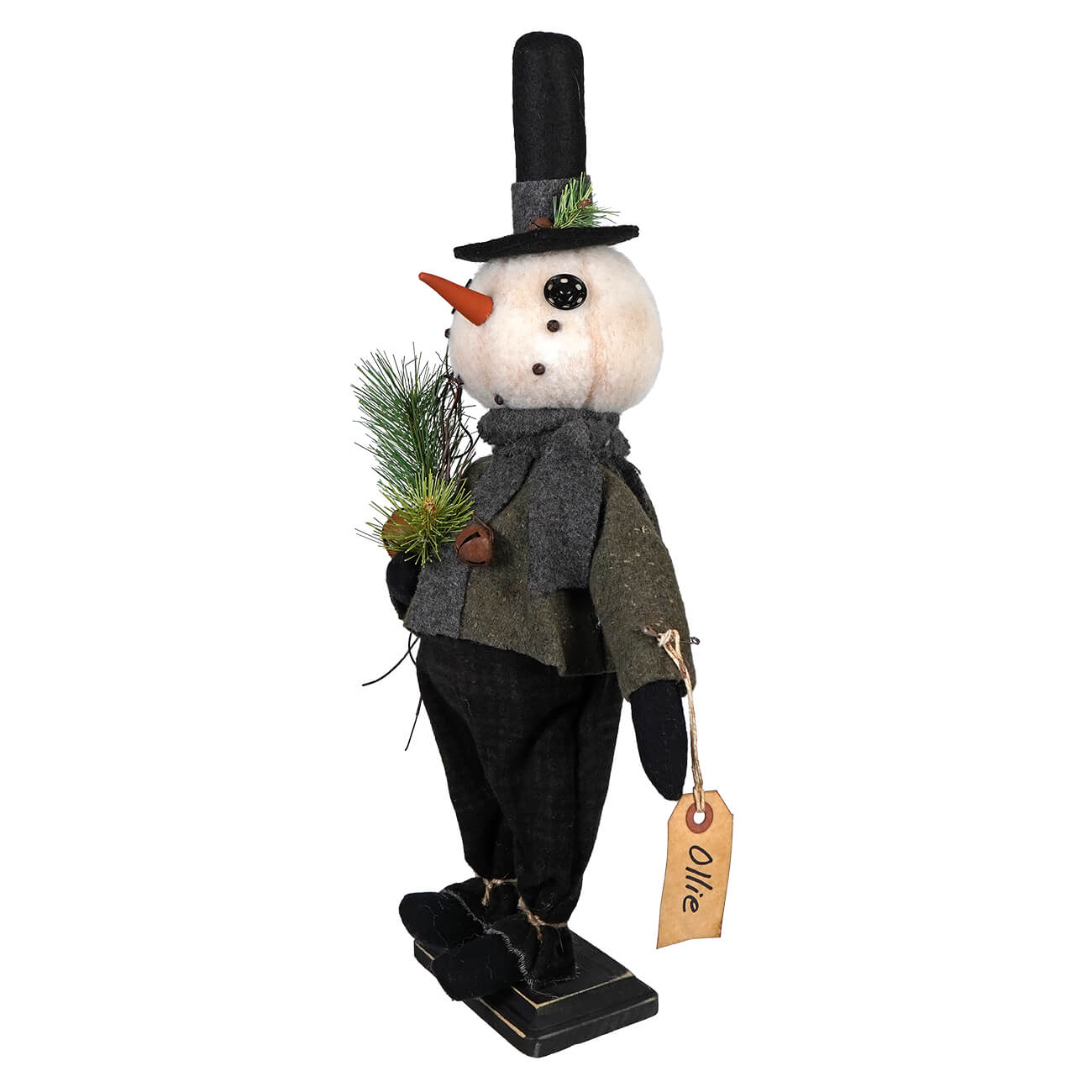 Ollie Snowman Wearing Green Coat & Top Hat - Image 2