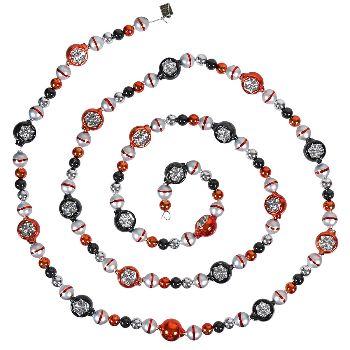 Orange, Black & Silver Halloween Reflector Garland