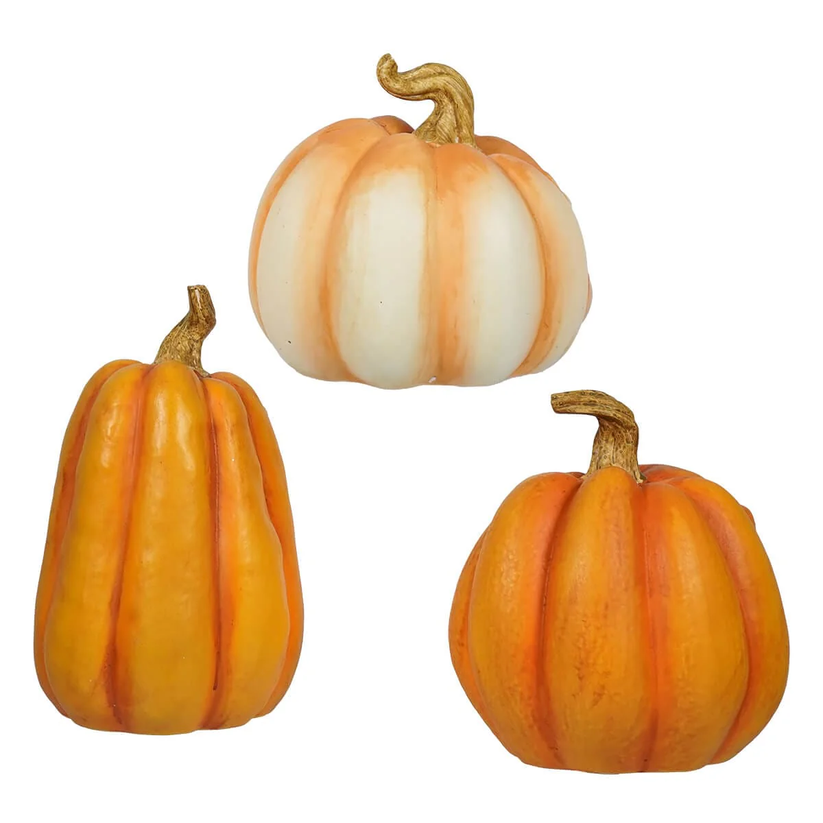 Orange Character Face Pumpkins Set/3 - Image 3