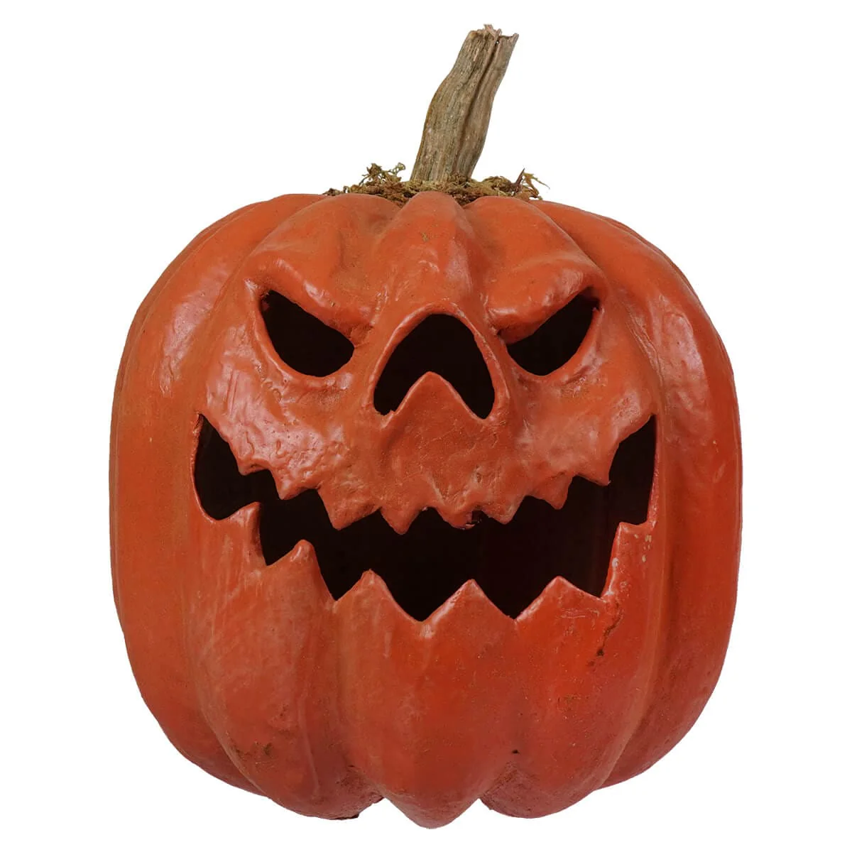 Orange Scary Face Carved Pumpkin With Teeth