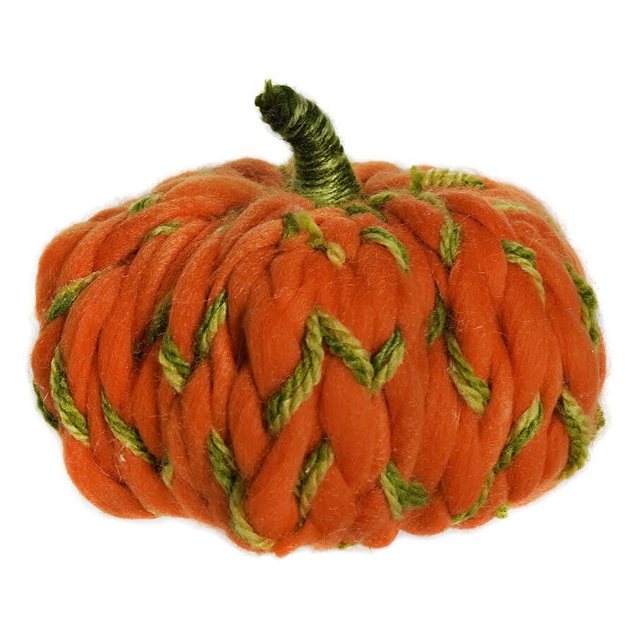 Orange, White & Green Wooly Pumpkins Set/3 - Image 4