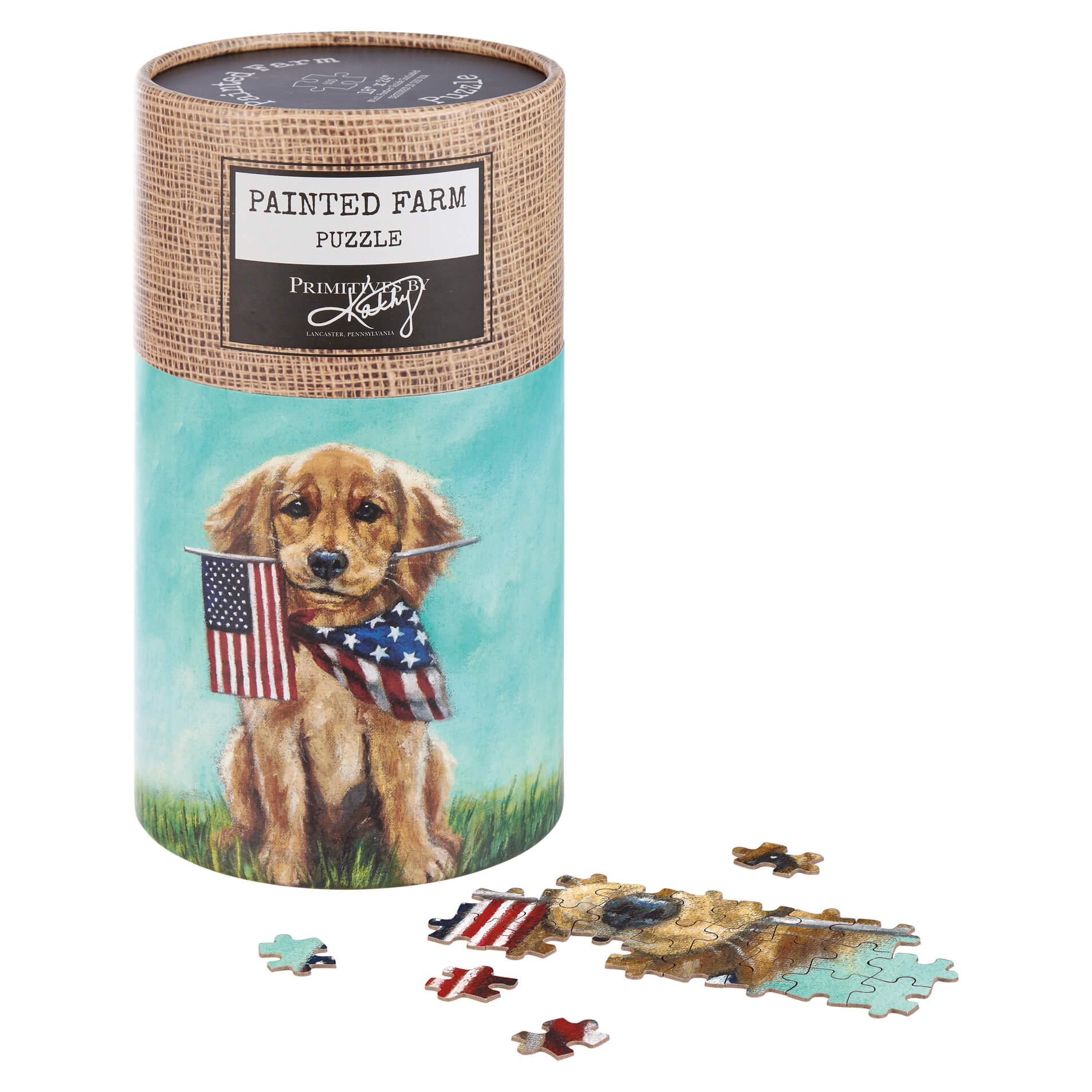 Painted Farm 500 Piece Golden Puppy Puzzle